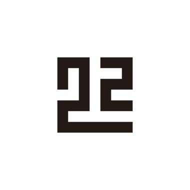 Number 22 square geometric symbol simple logo vector
