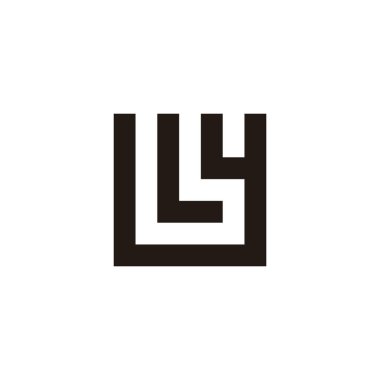 Letter L and y square geometric symbol simple logo vector