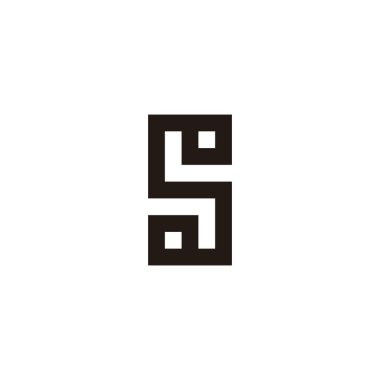 S kare nokta, geometrik sembol basit logo vektörü