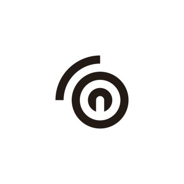 R, O ve n harfleri yuvarlak geometrik sembol basit logo vektörü