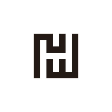 n w kare geometrik sembolü basit logo vektörü