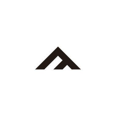 Letter M mountain geometric symbol simple logo vector