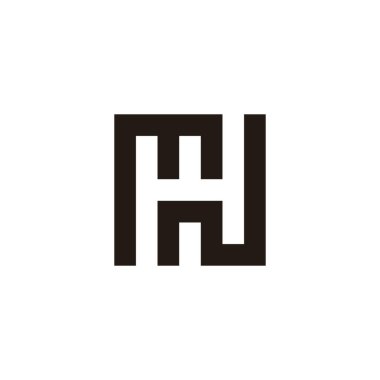 M ve N kare geometrik sembolü basit logo vektörü