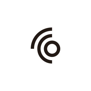 R harfi, c ve o dairesi yuvarlak geometrik sembol basit logo vektörü