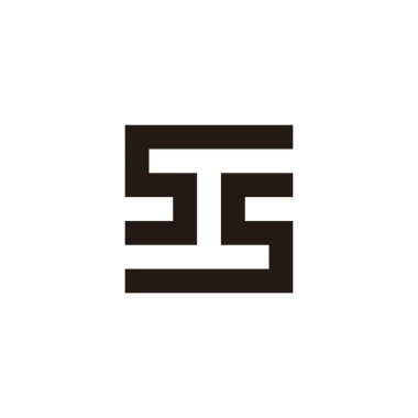 S harfinin karesi, nadir geometrik sembol basit logo vektörü