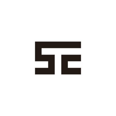 S T C kare geometrik sembol basit logo vektörü