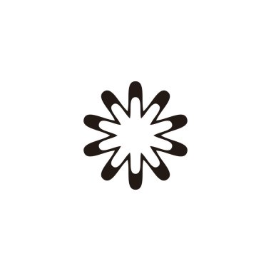 Dekor, arkaplan, çiçek geometrik sembolü basit logo vektörü