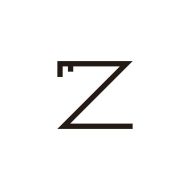 Z harfi anahtar geometrik sembol basit logo vektörü