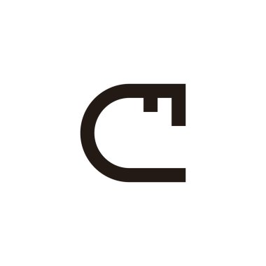 Letter C key geometric symbol simple logo vector