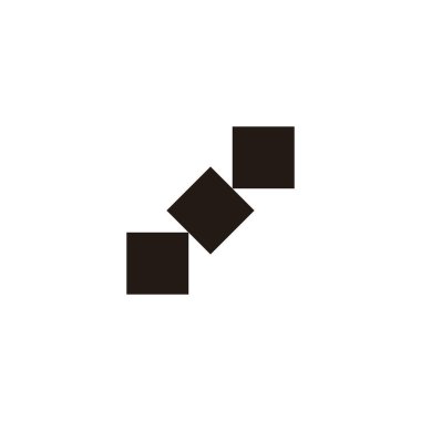 Üç kare, merdivenler geometrik sembol basit logo vektörü