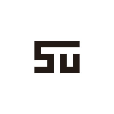 S U kare geometrik sembolü basit logo vektörü
