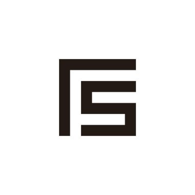 Letter r, F and s square geometric symbol simple logo vector