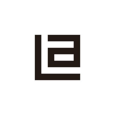 L harfi, t ve kare geometrik sembol basit logo vektörü