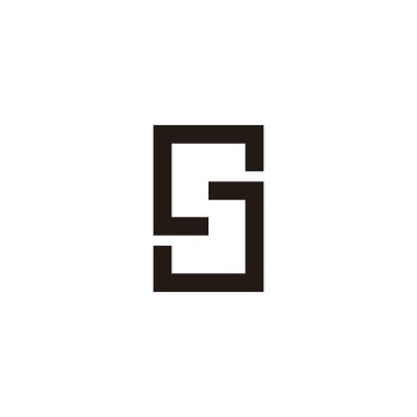 Letter S and J square geometric symbol simple logo vector