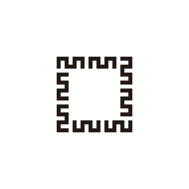 M harfleri kare, çerçeve, geometrik sembol basit logo vektörü