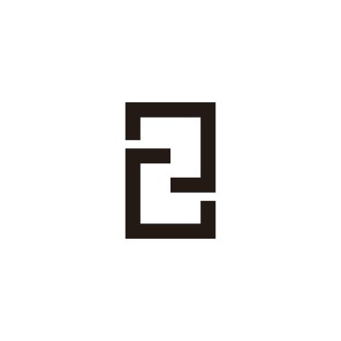 2 numaralı G kare geometrik sembol basit logo vektörü