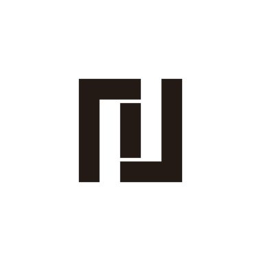 R, n ve j kare geometrik sembolleri basit logo vektörü