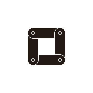 O harfi aracı, robot geometrik sembol basit logo vektörü