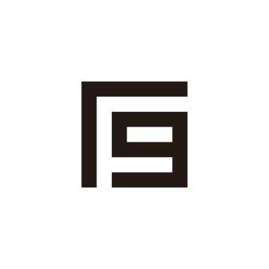 R harfi, F ve G kare geometrik sembol basit logo vektörü