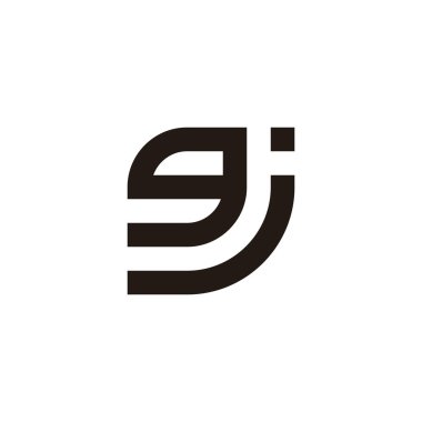 Harf gj yaprağı geometrik sembol basit logo vektörü