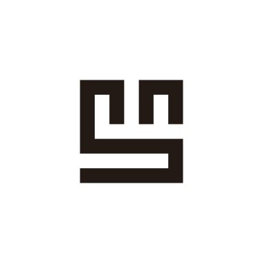 Sn kare geometrik sembolü basit logo vektörü