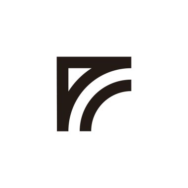 A harfi kare geometrik sembol basit logo vektörü