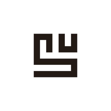 SU kare geometrik sembolü basit logo vektörü