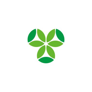 Y harfi yaprakları, doğa geometrik sembolü basit logo vektörü