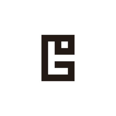 Harf t ve E kare geometrik sembol basit logo vektörü