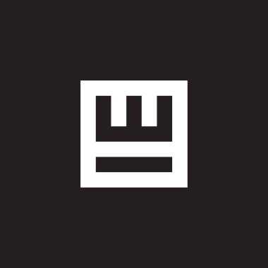 8 numaralı harf w kare geometrik sembol basit logo vektörü