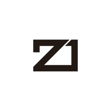 2 ve 1 numaralı geometrik sembol basit logo vektörü