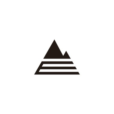 E harfi dağlar geometrik sembol basit logo vektörü