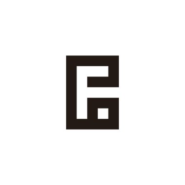 F ve G kare geometrik sembolü basit logo vektörü