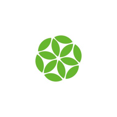 Yapraklar, dekor, doğa geometrik sembolü basit logo vektörü