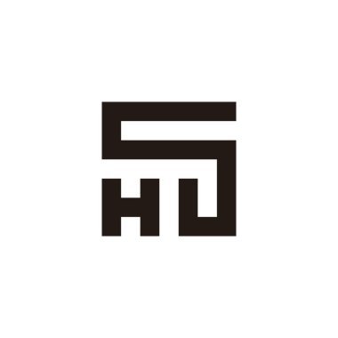H S kare geometrik sembolü basit logo vektörü