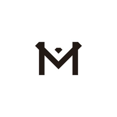 M harfi geometrik semboller basit logo vektörü