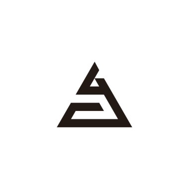 G veya Y harfi, üçgen geometrik sembol basit logo vektörü