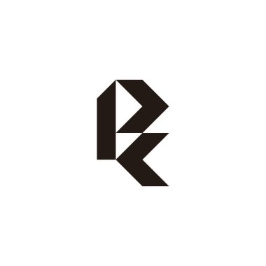K harfi bıçak geometrik sembol basit logo vektörü