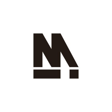 m harfi ve i eşsiz geometrik sembol basit logo vektörü