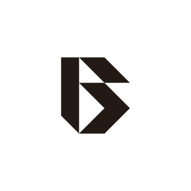 B harfi 6 numaralı bıçak geometrik sembol basit logo vektörü