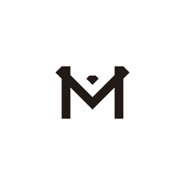 M harfi geometrik semboller basit logo vektörü