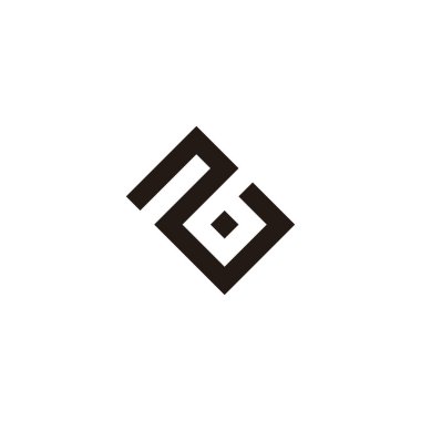 Harf 2 ve 6 kare geometrik sembol basit logo vektörü