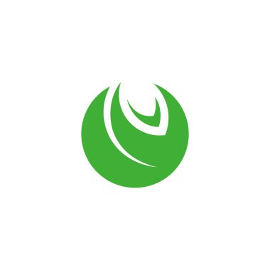 Harf y yaprağı, daire geometrik sembol basit logo vektörü