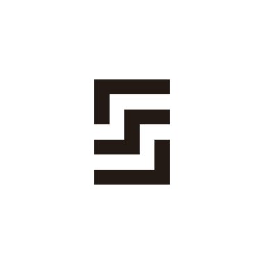 S kare geometrik semboldeki harfler basit logo vektörü