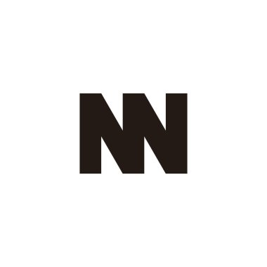 Letter NN square geometric symbol simple logo vector