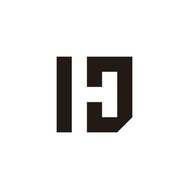 I H J kare geometrik sembolü basit logo vektörü