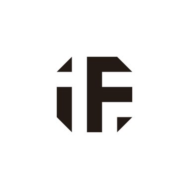 I F kare harfi, modern geometrik sembol basit logo vektörü