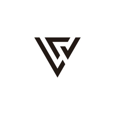 L, r ve J üçgeni geometrik sembolü basit logo vektörü