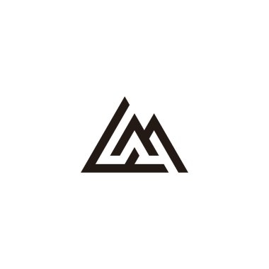 F ve M harfleri geometrik semboller basit logo vektörü