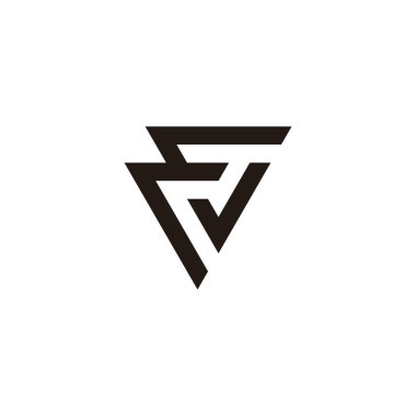 Harf eJ üçgen geometrik sembol basit logo vektörü